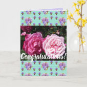 Farbige rosa Rosenblütenkarte Karte (Gelbe Blume)