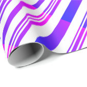 Farbige rosa und blaue Streifen auf Weiß Geschenkpapier (Rolleneckpunkt)