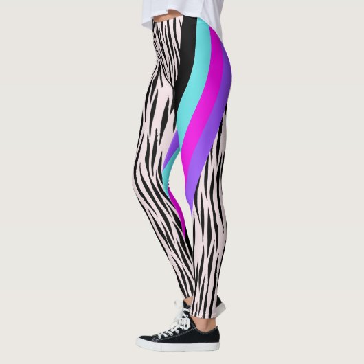 Farbige Rosa Zebra-Leggings Leggings (Links)