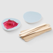 Farbige Rose am Handlüfter Fächer (Non-assembled)