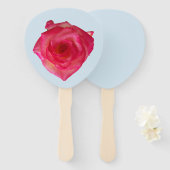 Farbige Rose am Handlüfter Fächer (Vorne und Hinten)