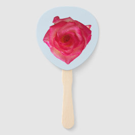 Farbige Rose am Handlüfter Fächer