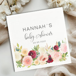 Farbige Rose, Babydusche Serviette