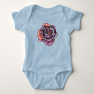 Farbige Rose Blume Baby Strampler
