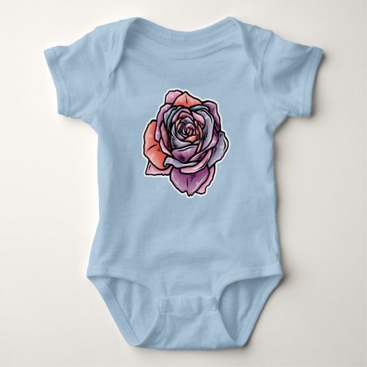 Farbige Rose Blume Baby Strampler (Vorderseite)