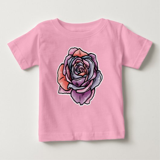 Farbige Rose Blume Baby T-shirt (Vorderseite)