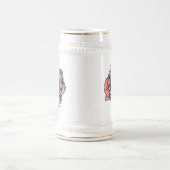 Farbige Rose Blume Bierglas (Mittel)