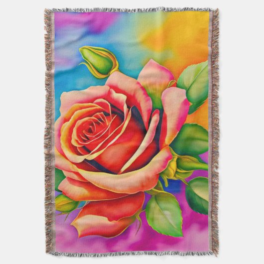 Farbige Rose Blume Digitales Bild Decke (Vorderseite Vertikal)