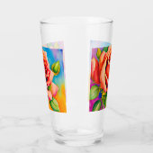Farbige Rose Blume Digitales Bild Glas (Links)
