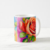 Farbige Rose Blume Digitales Bild Kaffeetasse (VorderseiteRechts)