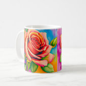 Farbige Rose Blume Digitales Bild Kaffeetasse (Vorderseite Links)