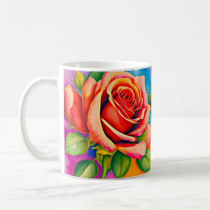 Farbige Rose Blume Digitales Bild Kaffeetasse