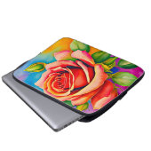 Farbige Rose Blume Digitales Bild Laptopschutzhülle (Vorne Knopf)