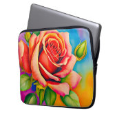 Farbige Rose Blume Digitales Bild Laptopschutzhülle (Vorderseite Links)