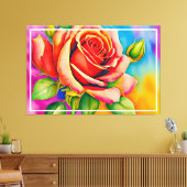 Farbige Rose Blume Digitales Bild Leinwanddruck (Insitu (Wohnzimmer))