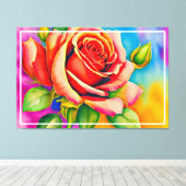 Farbige Rose Blume Digitales Bild Leinwanddruck (Insitu (Holzboden))