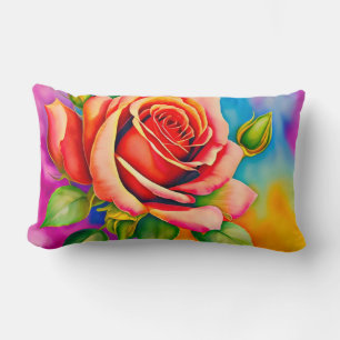 Farbige Rose Blume Digitales Bild Lendenkissen