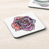 Farbige Rose Blume Getränkeuntersetzer (Linke Seite)