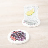 Farbige Rose Blume Getränkeuntersetzer (Seite)