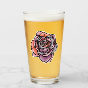 Farbige Rose Blume Glas