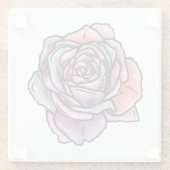 Farbige Rose Blume Glasuntersetzer (Rückseite)