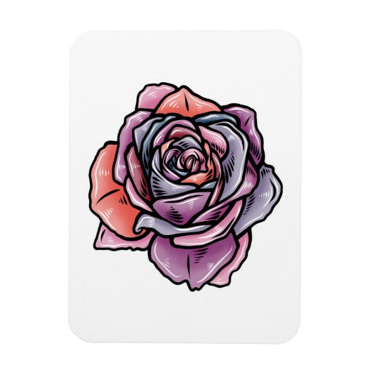 Farbige Rose Blume Magnet (Vertikal)