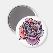 Farbige Rose Blume Magnet (Vorderseite/Rückseite)