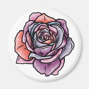 Farbige Rose Blume Magnet