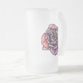 Farbige Rose Blume Mattglas Bierglas (VorderseiteRechts)