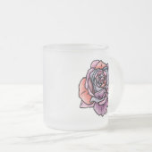 Farbige Rose Blume Mattglastasse (VorderseiteRechts)