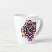 Farbige Rose Blume Milchtasse (Rechte Ecke)