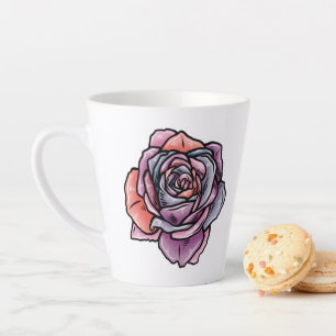 Farbige Rose Blume Milchtasse