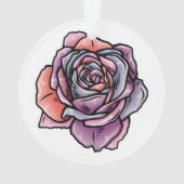 Farbige Rose Blume Ornament (Rückseite)