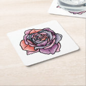 Farbige Rose Blume Rechteckiger Pappuntersetzer (angewinkelt)