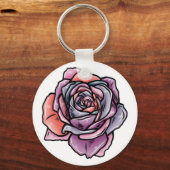 Farbige Rose Blume Schlüsselanhänger (Vorderseite)