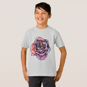 Farbige Rose Blume T-Shirt (Vorne ganz)