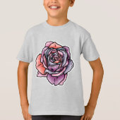 Farbige Rose Blume T-Shirt (Vorderseite)