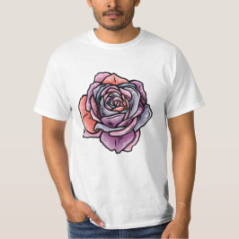 Farbige Rose Blume T-Shirt