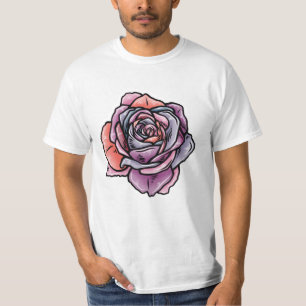 Farbige Rose Blume T-Shirt