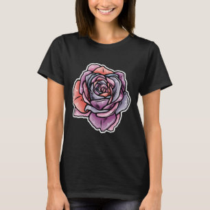 Farbige Rose Blume T-Shirt