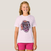 Farbige Rose Blume T-Shirt (Vorne ganz)
