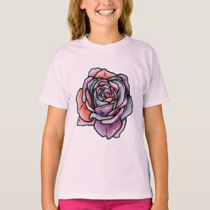 Farbige Rose Blume T-Shirt