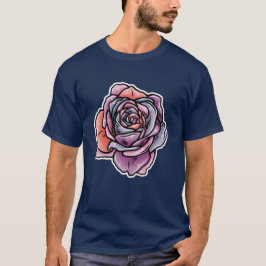 Farbige Rose Blume T-Shirt