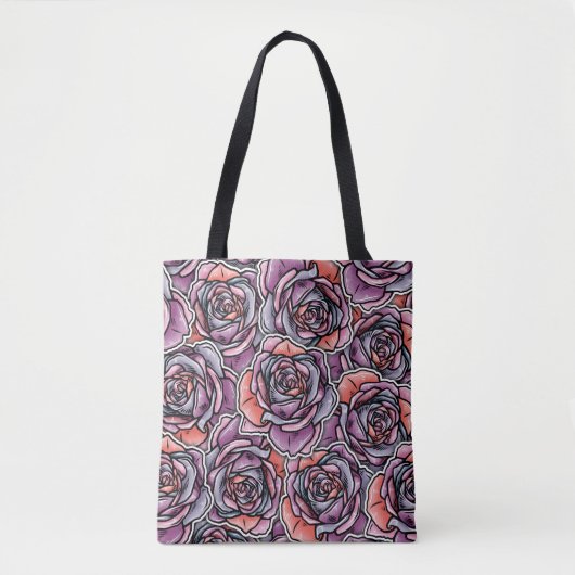 Farbige Rose Blume Tasche (Vorderseite)