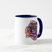 Farbige Rose Blume Tasse (VorderseiteRechts)