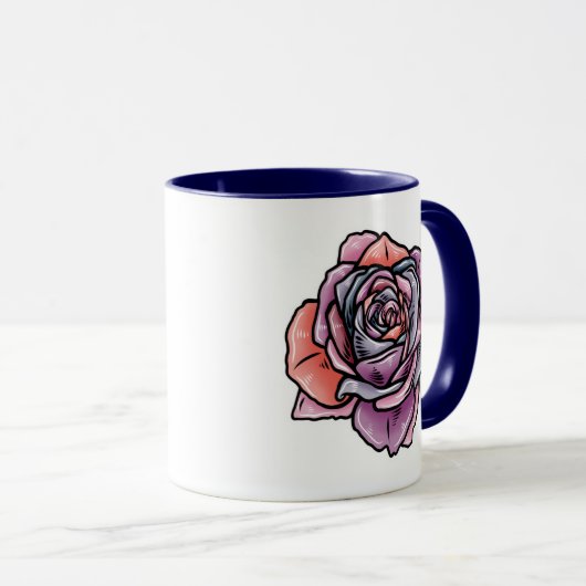 Farbige Rose Blume Tasse (VorderseiteRechts)