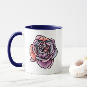 Farbige Rose Blume Tasse