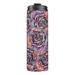 Farbige Rose Blume Thermosbecher