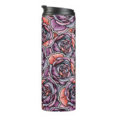 Farbige Rose Blume Thermosbecher (Nach rechts gedreht)