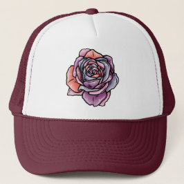 Farbige Rose Blume Truckerkappe